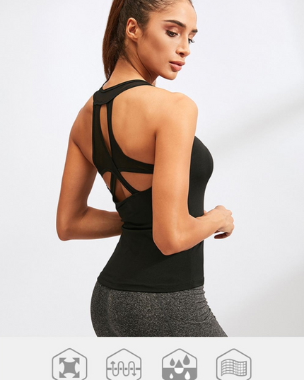 Crossover Sleeveless Yoga Top – Comfort and Style for Any Activity